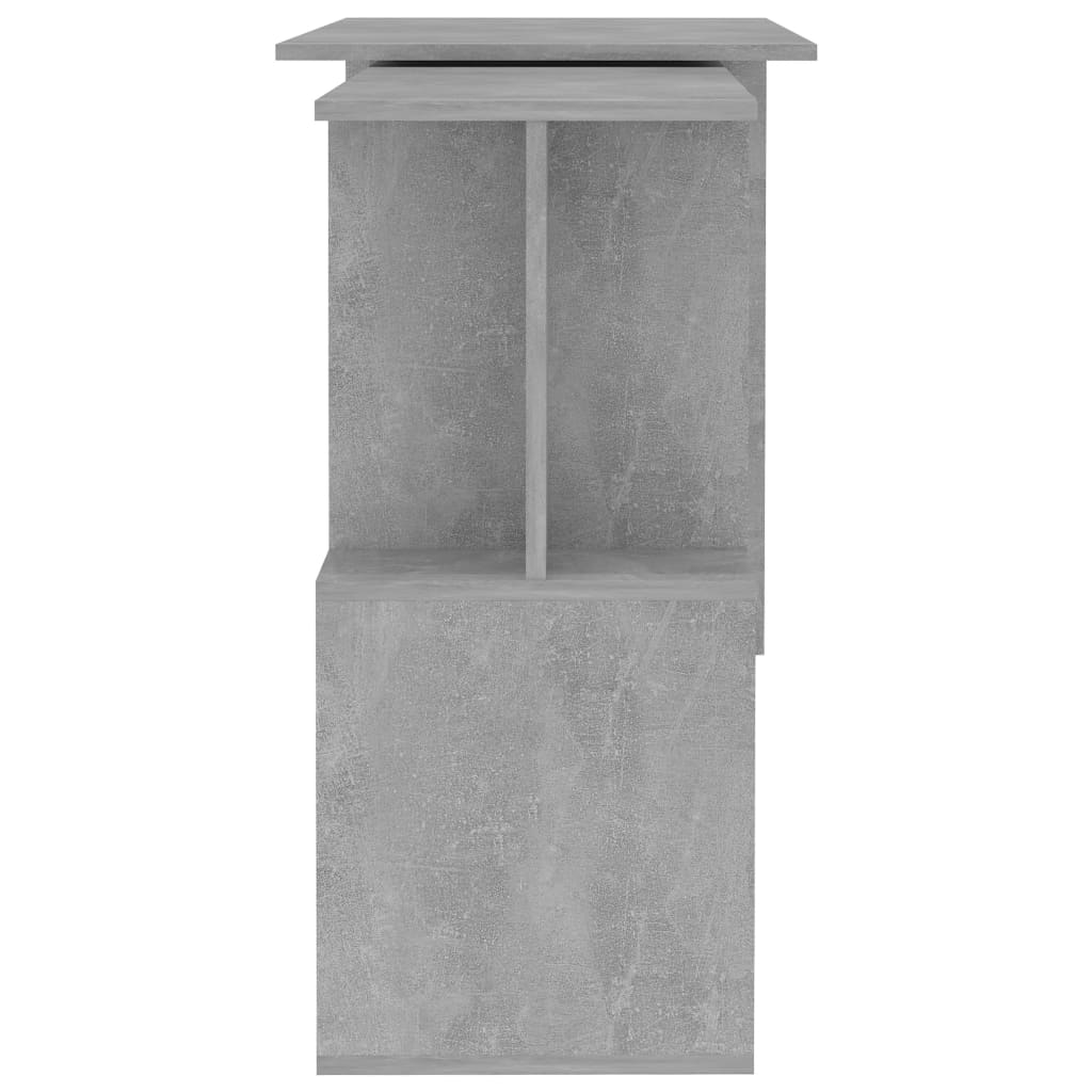 vidaXL Hoekbureau 200x50x76 cm spaanplaat betongrijs