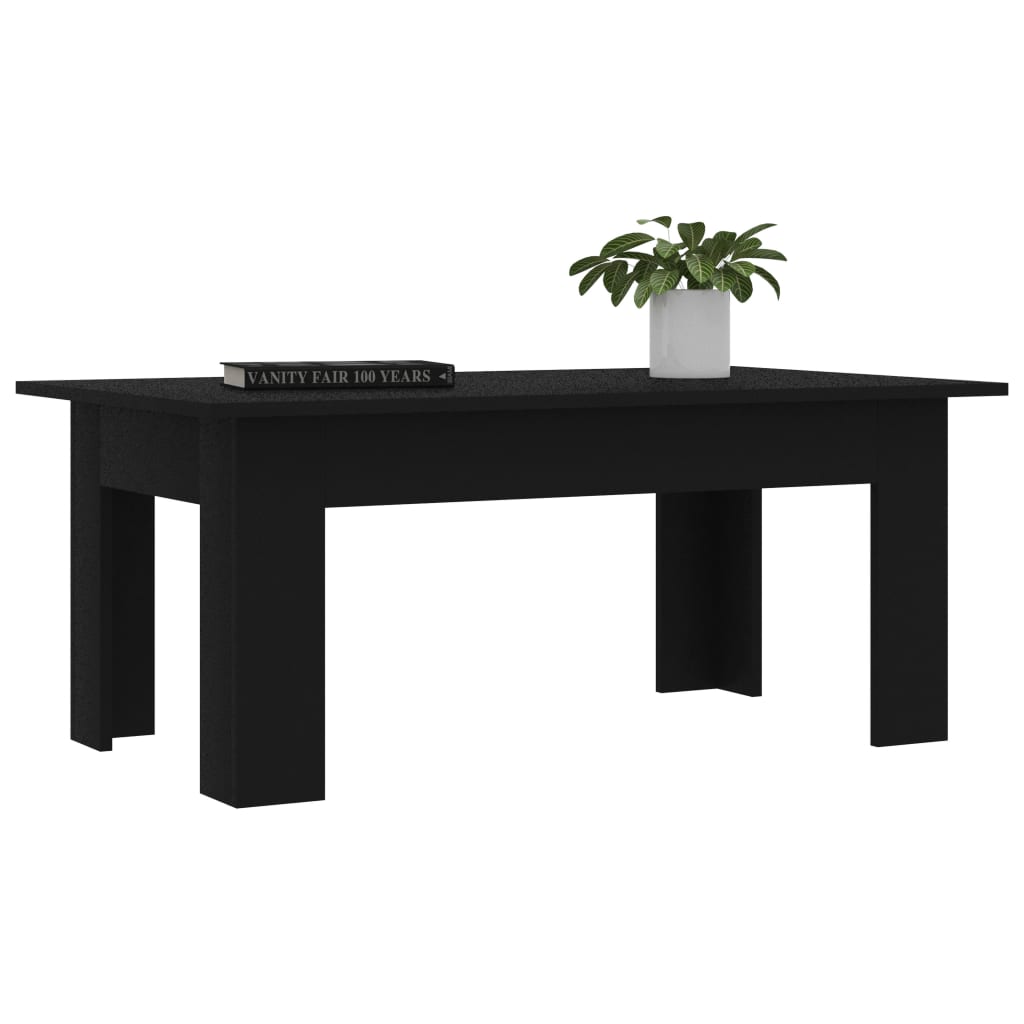 vidaXL Coffee Table Black 39.4"x23.6"x16.5" Chipboard