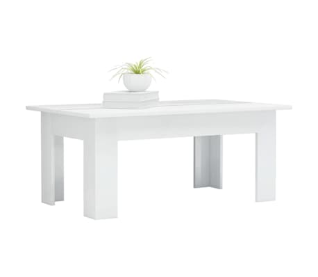 vidaXL Salongbord h&oslash;yglans hvit 100x60x42 cm konstruert tre