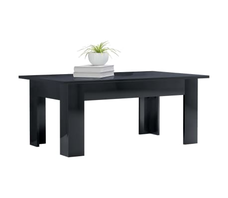 vidaXL Konferenčný stolík lesklý čierny 100x60x42 cm drevotrieska