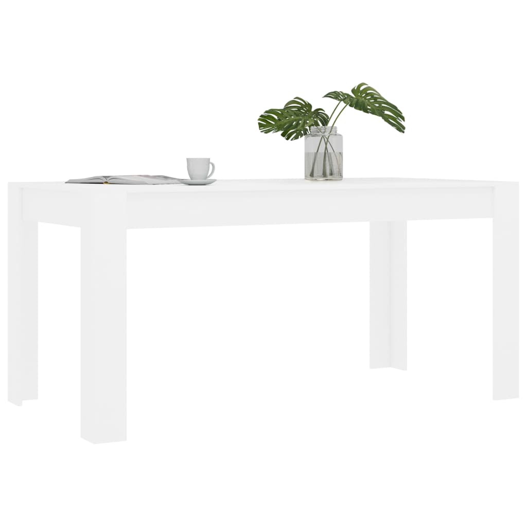 Fehér forgácslap étkezőasztal 160 x 80 x 76 cm 