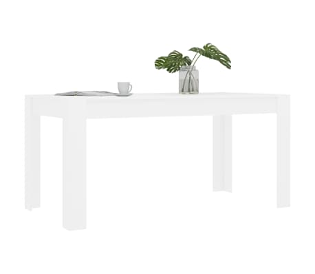 vidaXL Table de salle à manger Blanc 160x80x76 cm Bois d'ingénierie
