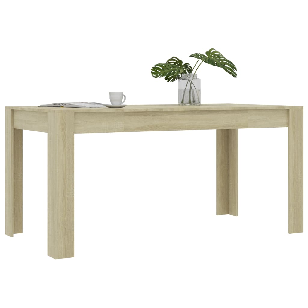 vidaXL Dining Table Sonoma Oak 160x80x76 cm Engineered Wood