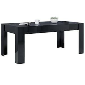 vidaXL Τραπεζαρία Γυαλιστερό Μαύρο 180 x 90 x 76 εκ. από Μοριοσανίδα