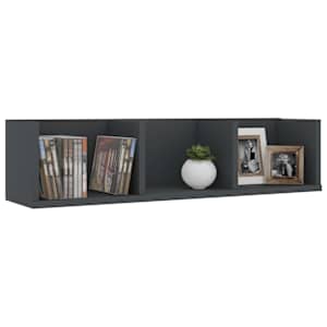 vidaXL CD-sein&auml;hylly harmaa 75x18x18 cm tekninen puu