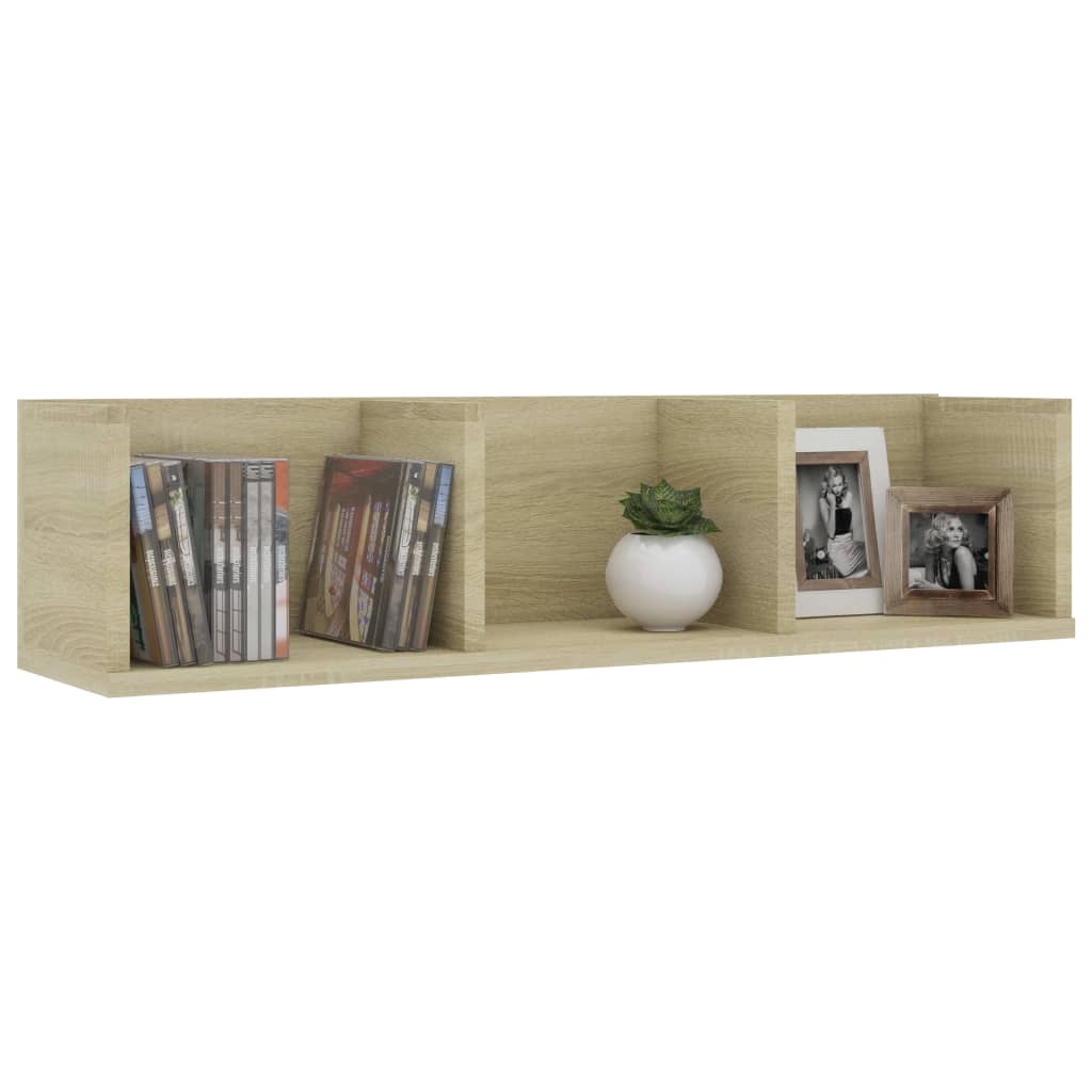 

vidaXL Cd-wandschap 75x18x18 cm spaanplaat sonoma eikenkleurig