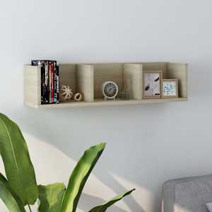 Stenska polica za CD plošče sonoma hrast 75x18x18 cm