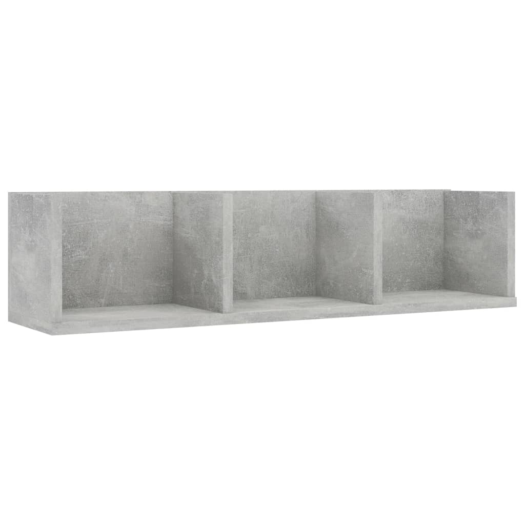 

vidaXL CD Wall Shelf Concrete Gray 29.5"x7.1"x7.1" Engineered Wood