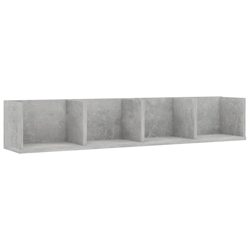 

vidaXL CD Wall Shelf Concrete Gray 39.4"x7.1"x7.1" Chipboard