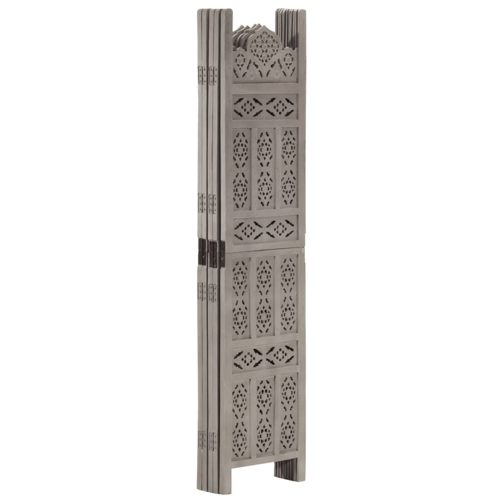 vidaXL Paravan cameră sculptat manual 5 panouri gri 200x165 cm mango