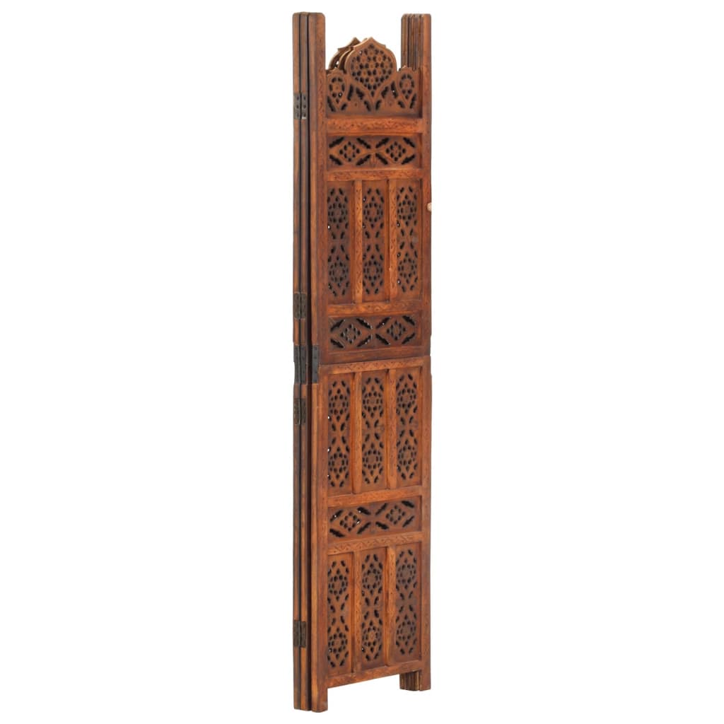

vidaXL Kamerscherm 3 panelen handgesneden 120x165 cm mangohout bruin