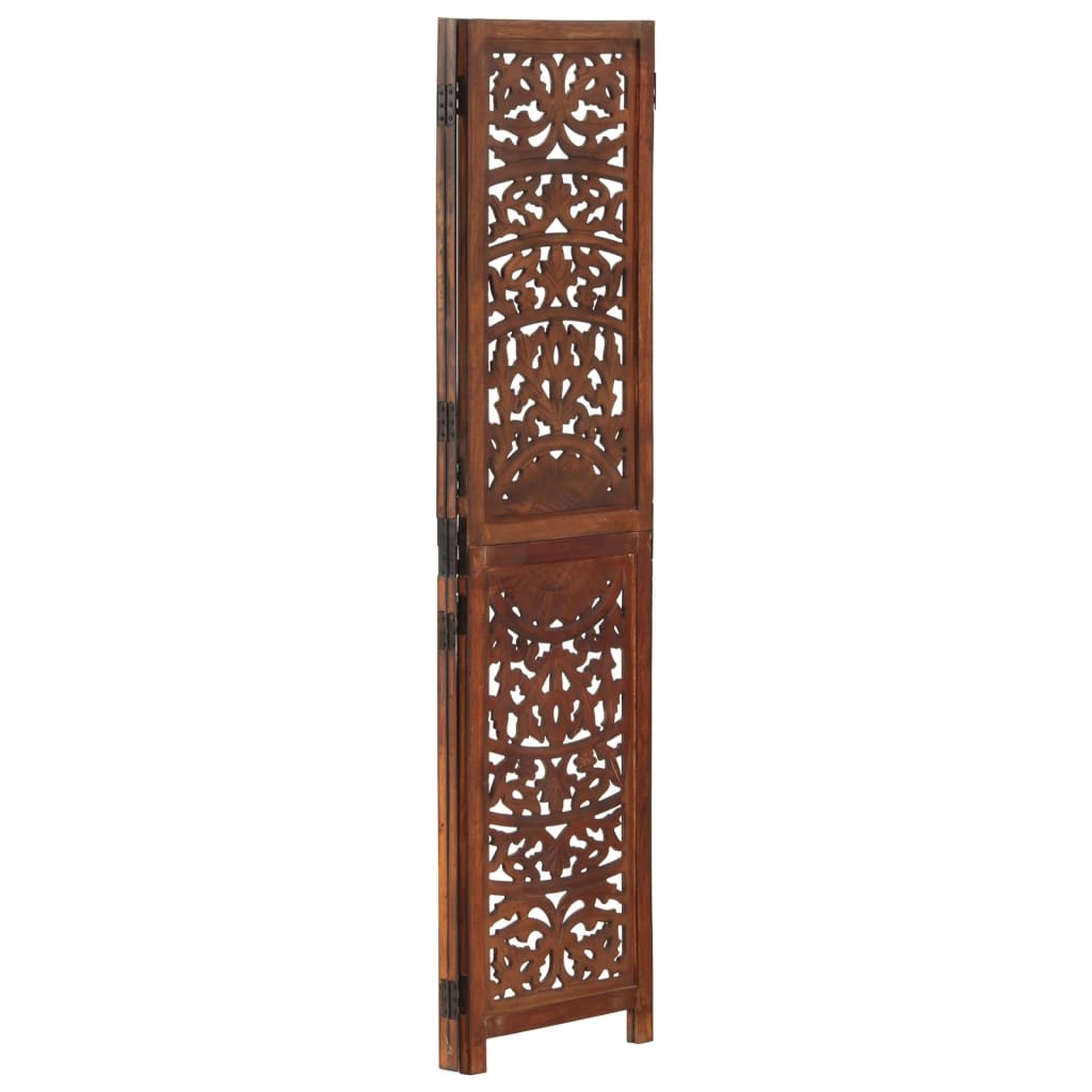 

vidaXL Kamerscherm 3 panelen handgesneden 120x165 cm mangohout bruin