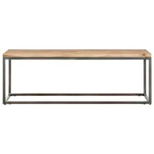 vidaXL Kavos staliukas, rudas/pilkas, 110x60x38cm, dalbergijos masyvas