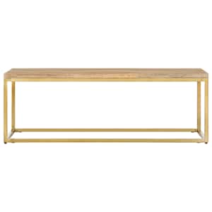 vidaXL Kavos staliukas, rudas/žalvario, 110x60x38cm, dalbergija