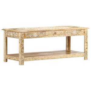 Konferenční stolek 110x50x45 cm ruční malba masivní mangovník