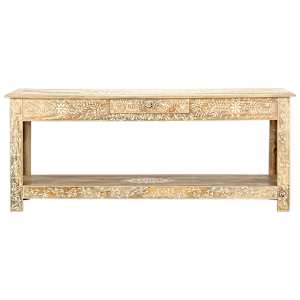 Konferenční stolek 110x50x45 cm ruční malba masivní mangovník - obrázek 2