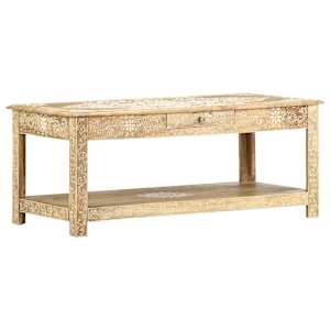 Konferenční stolek 110x50x45 cm ruční malba masivní mangovník - obrázek 6