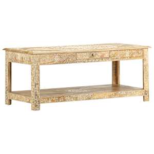 Konferenční stolek 110x50x45 cm ruční malba masivní mangovník - obrázek 8