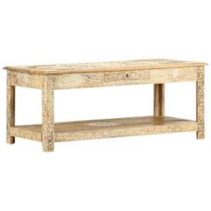 Konferenční stolek 110x50x45 cm ruční malba masivní mangovník - obrázek 9