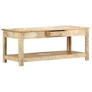 Konferenční stolek 110x50x45 cm ruční malba masivní mangovník - obrázek 10