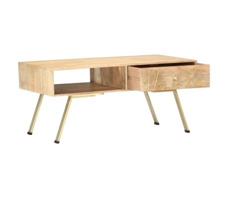 vidaXL Tavolino da Salotto 95x50x42 cm in Legno Massello di Mango