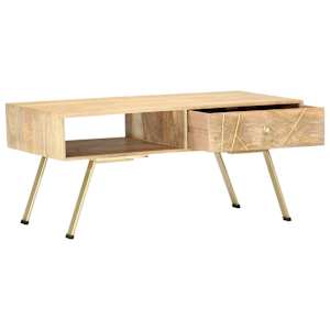 vidaXL Tavolino da Salotto 95x50x42 cm in Legno Massello di Mango