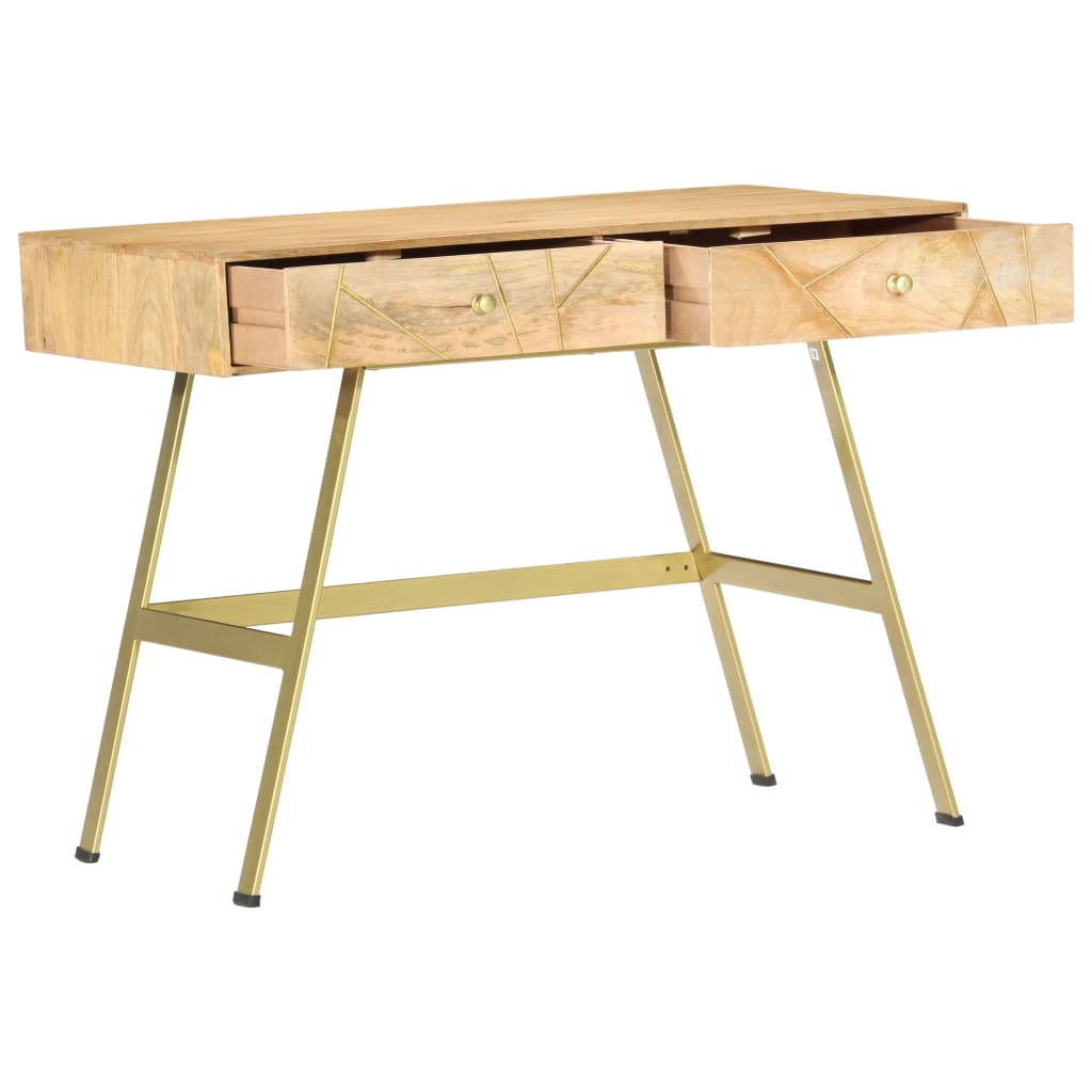 

vidaXL Schrijftafel met lades 100x55x75 cm massief mangohout
