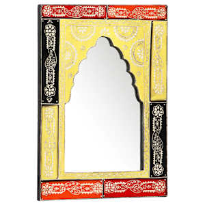 vidaXL Veidrodis, 40x55cm, mango medienos masyvas, tapytas rankomis