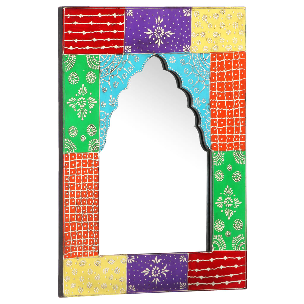 vidaXL Hand Painted Mirror 40x55 cm Solid Mango Wood