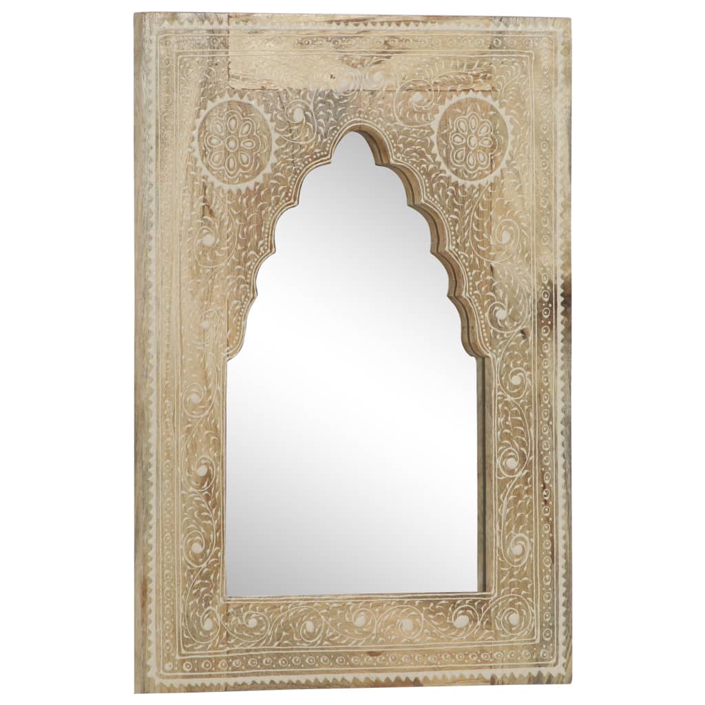 vidaXL Spiegel handgeschilderd 40x55 cm massief mangohout afbeelding