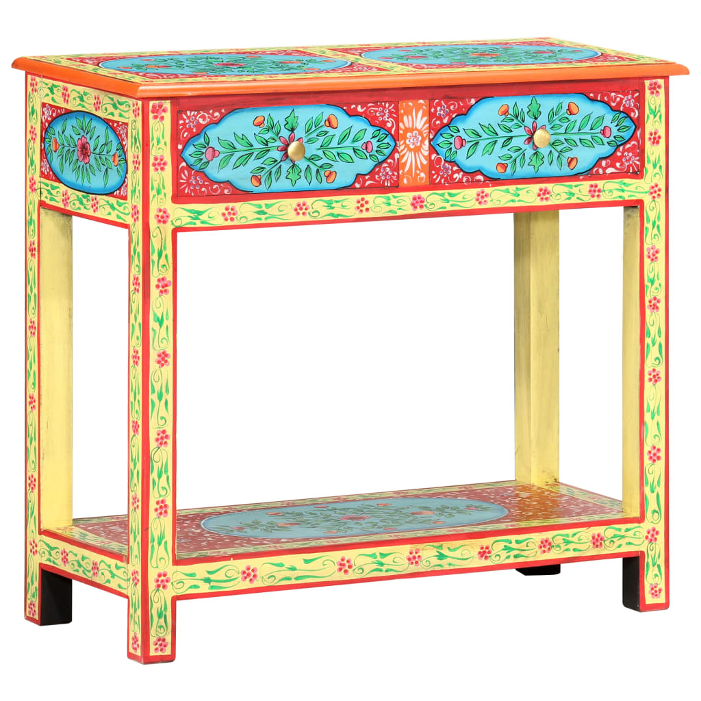 

vidaXL Hand Painted Console Table 31.5"x13.8"x29.5" Solid Mango Wood