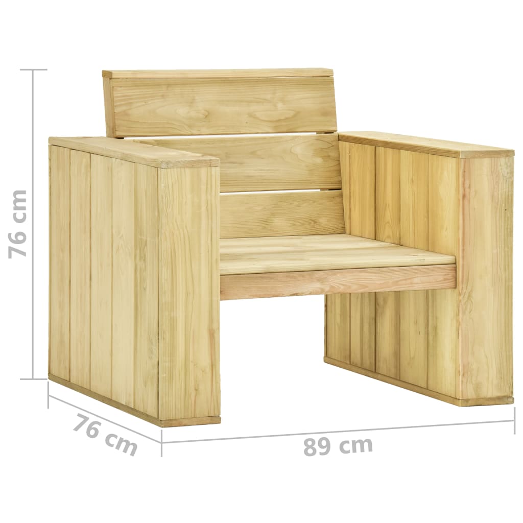 Vrtni stol 89x76x76 cm iz impregnirane borovine