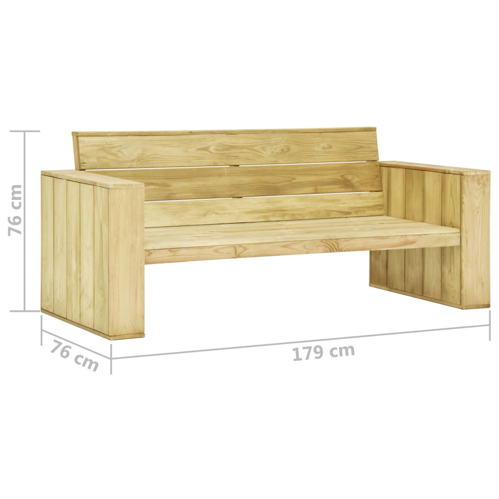 Zahradní lavice 179 cm impregnovaná borovice