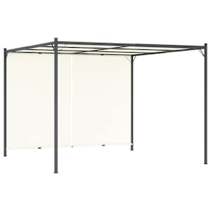 Pergola s nastavitelnou střechou krémově bílá 3 x 3 m ocel - obrázek 1