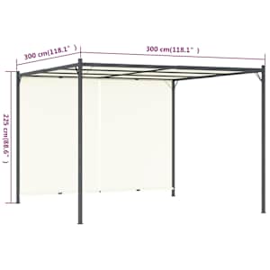 Pergola s nastavitelnou střechou krémově bílá 3 x 3 m ocel - obrázek 7