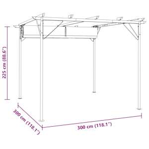 Pergola se zatahovací střechou krémově bílá 3 x 3 m ocel - obrázek 7