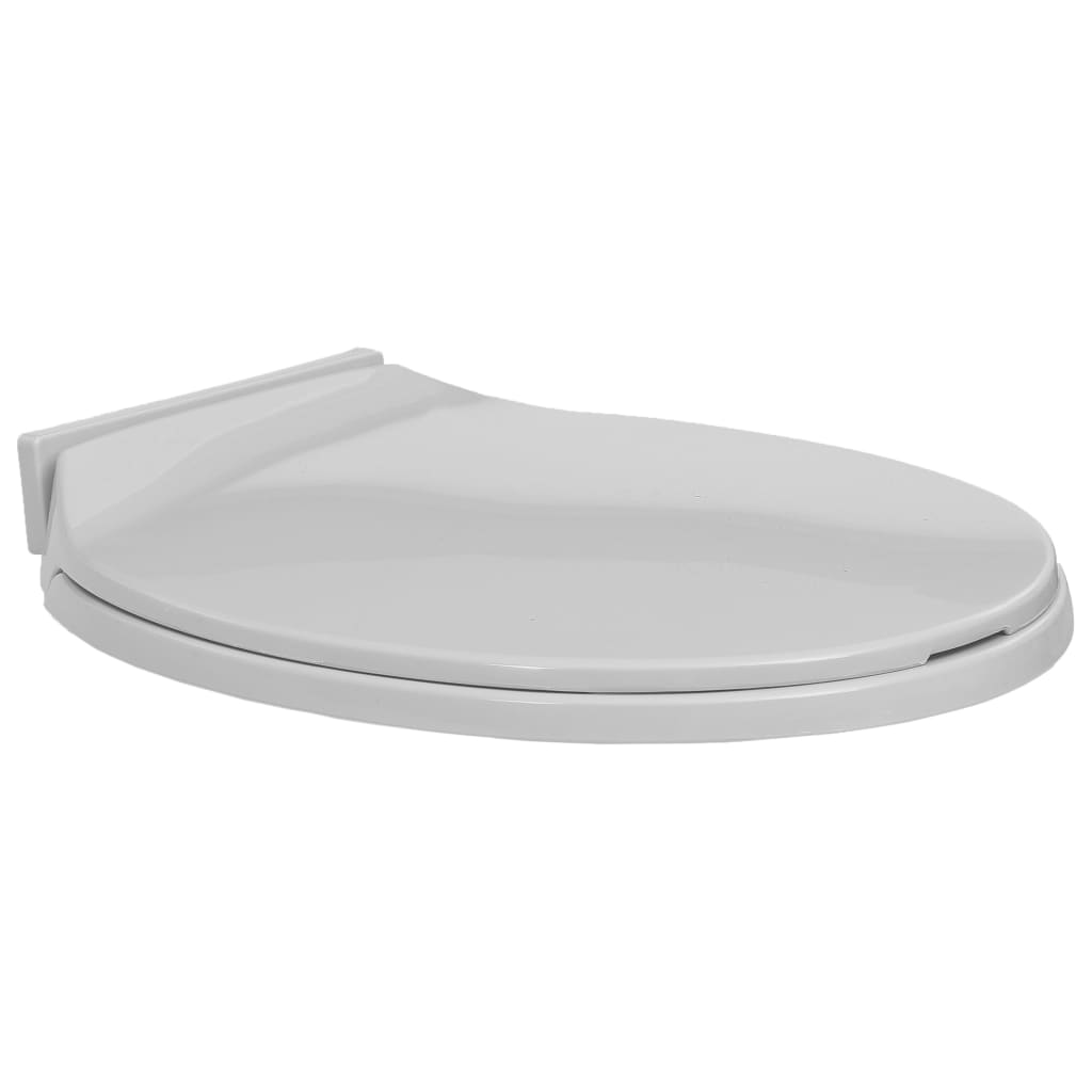vidaXL Capac WC cu închidere silențioasă, gri deschis, oval vidaxl.ro