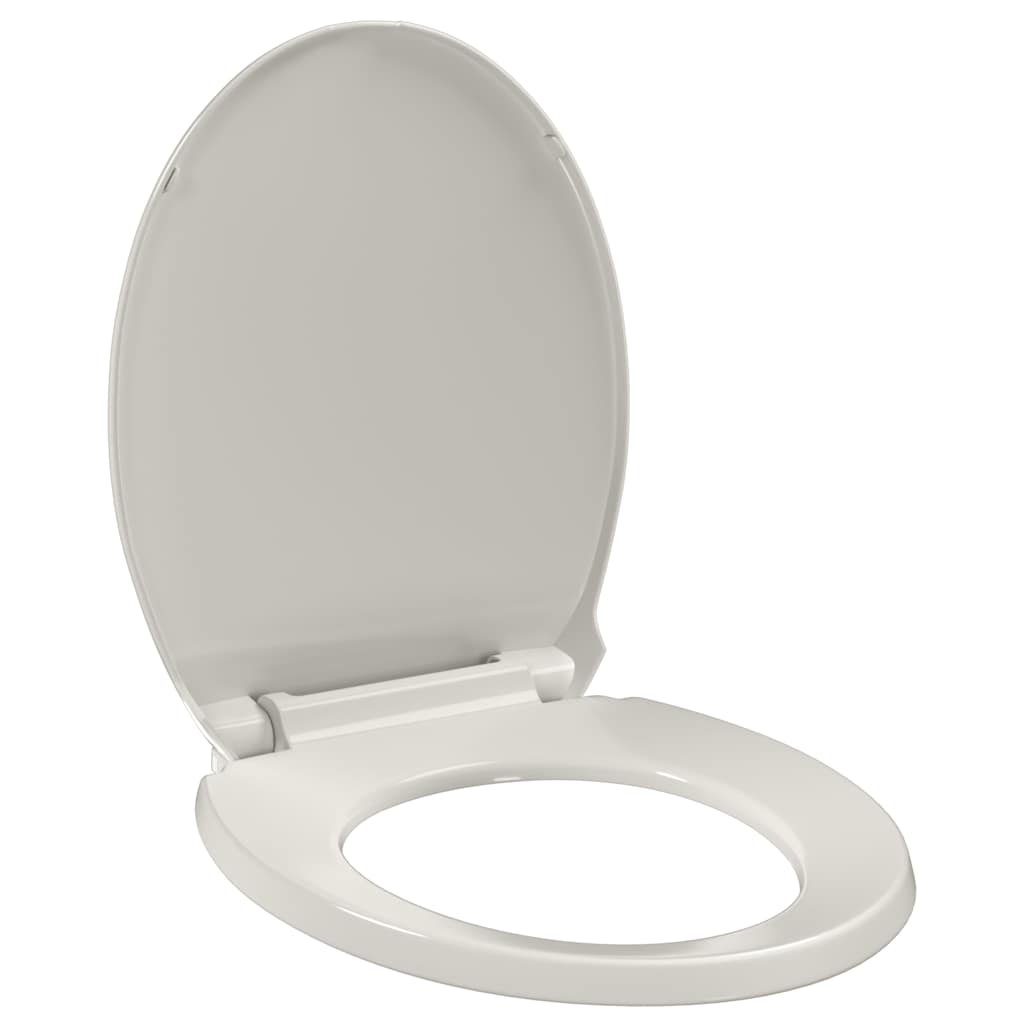vidaXL Toilettensitz mit Absenkautomatik Quick-Release Hellgrau Oval