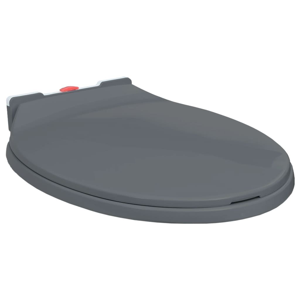 Image of vidaXL Soft-Close Toilet Seat Quick Release Grey Oval