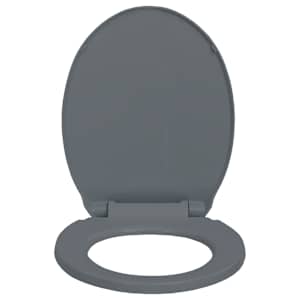 WC sedátko s pomalým sklápěním rychloupínací šedé oválné - obrázek 4