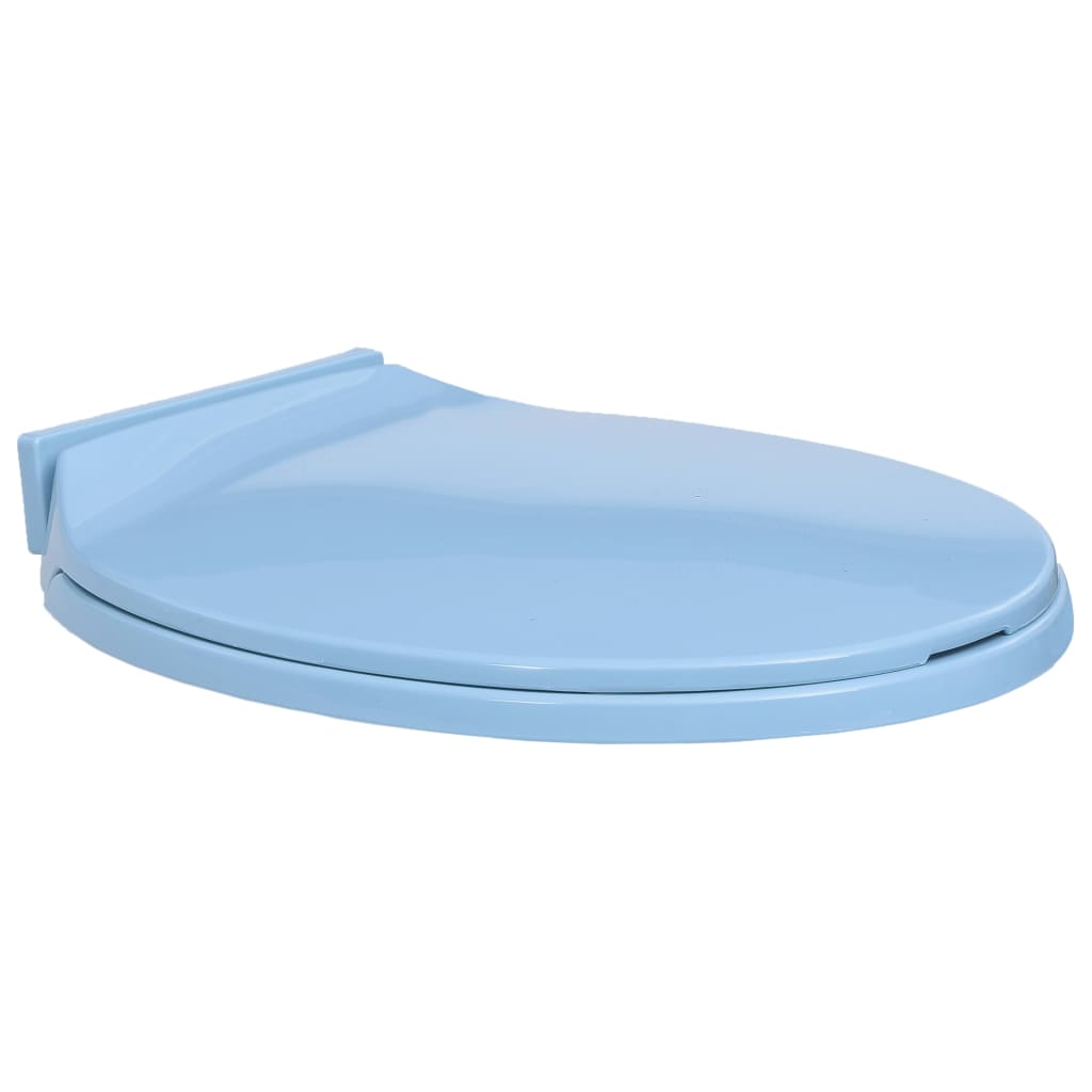 vidaXL Capac WC cu închidere silențioasă, albastru, oval vidaXL