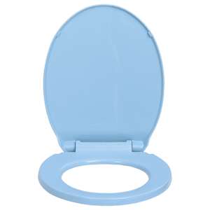 WC sedátko s pomalým sklápěním modré oválné - obrázek 4