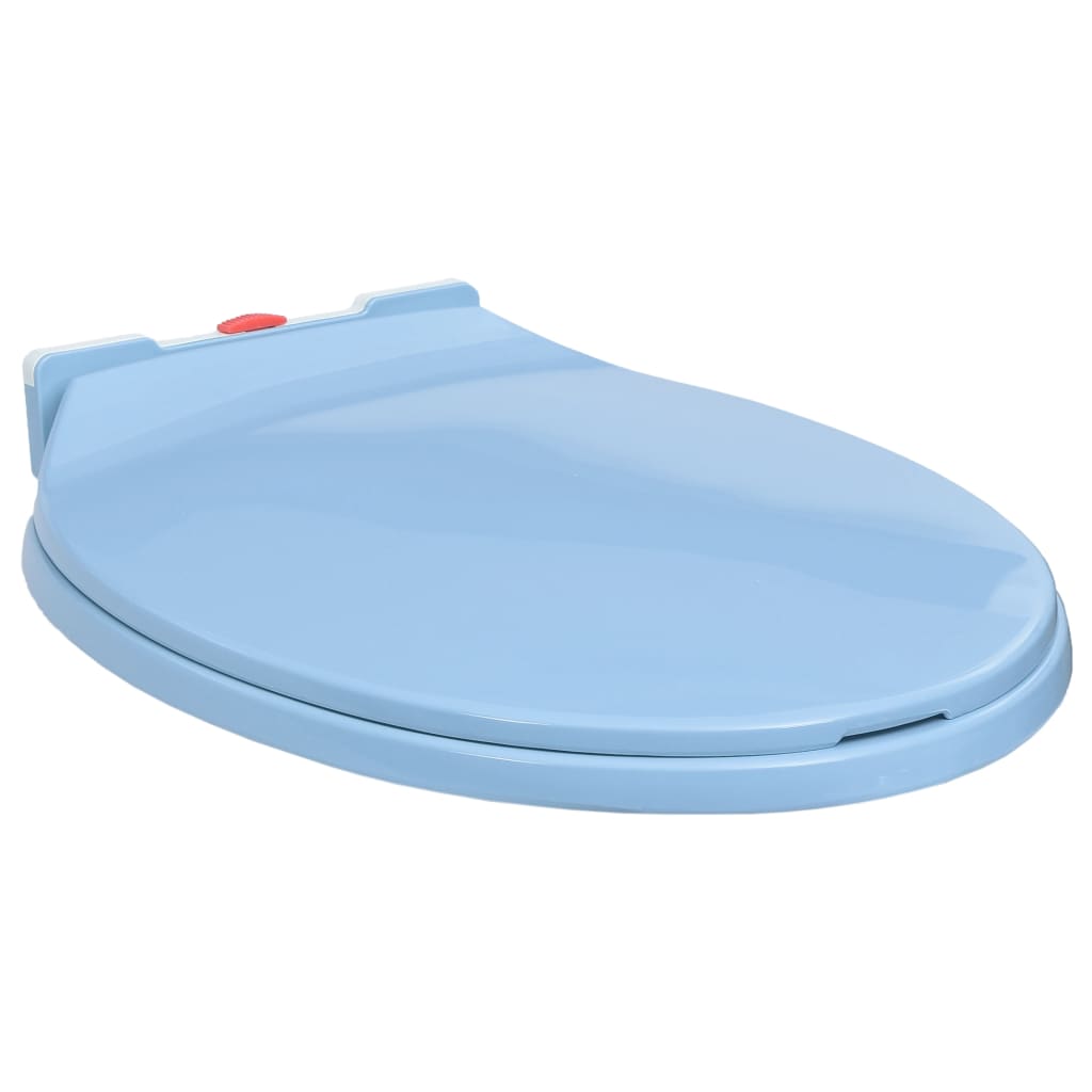 vidaXL Toilettensitz mit Absenkautomatik Quick-Release Blau Oval