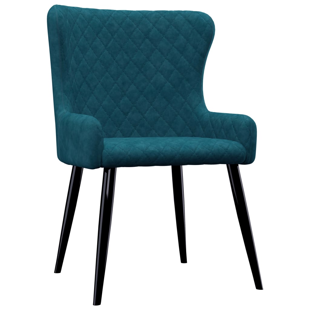 vidaXL Eetkamerstoelen 4 st fluweel blauw