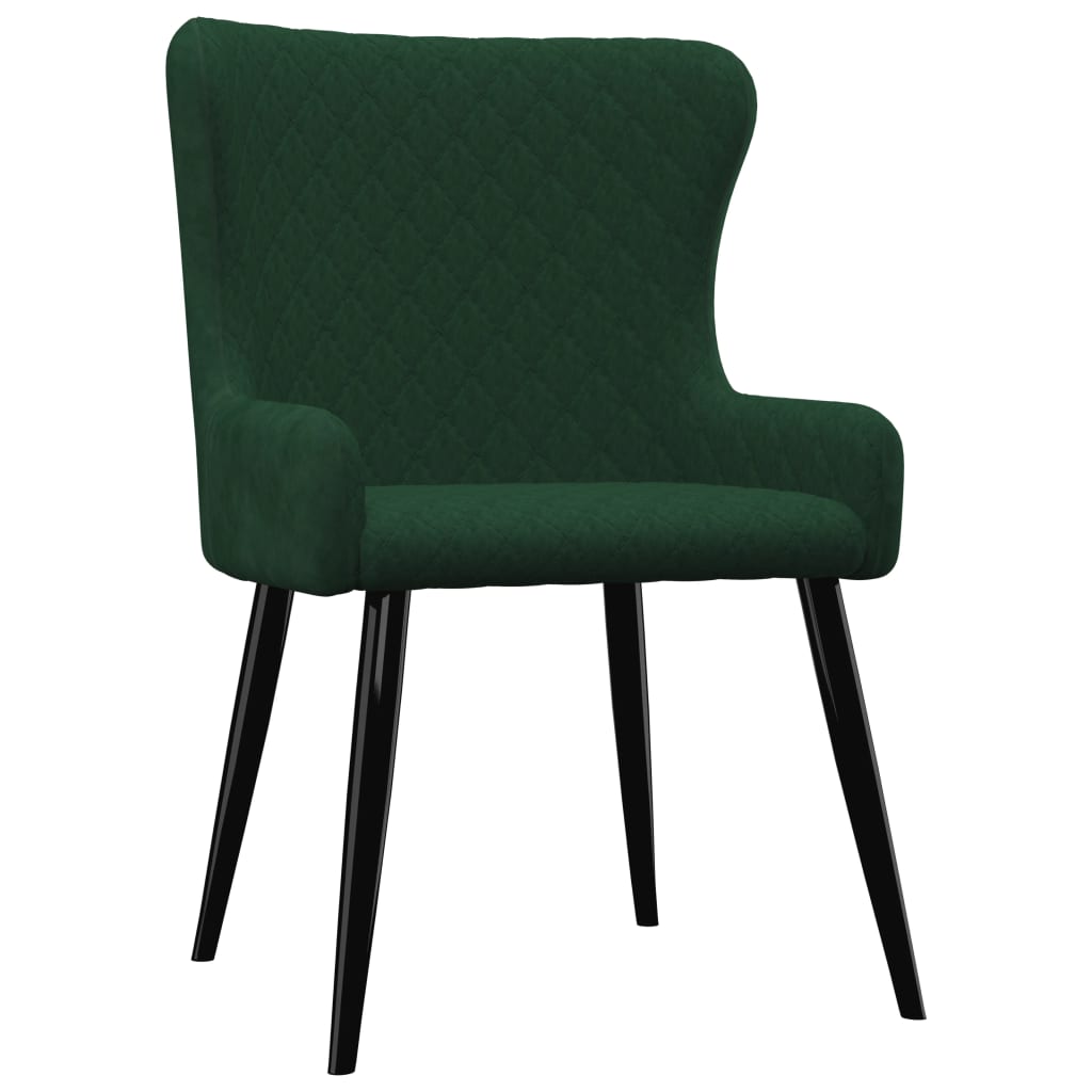vidaXL Трапезни столове, 6 бр, зелени, кадифе