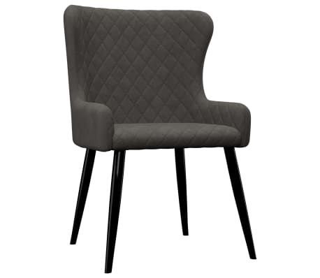 vidaXL Valgomojo kėdės, 6 vnt., pilkos spalvos, aksomas (3x282527)