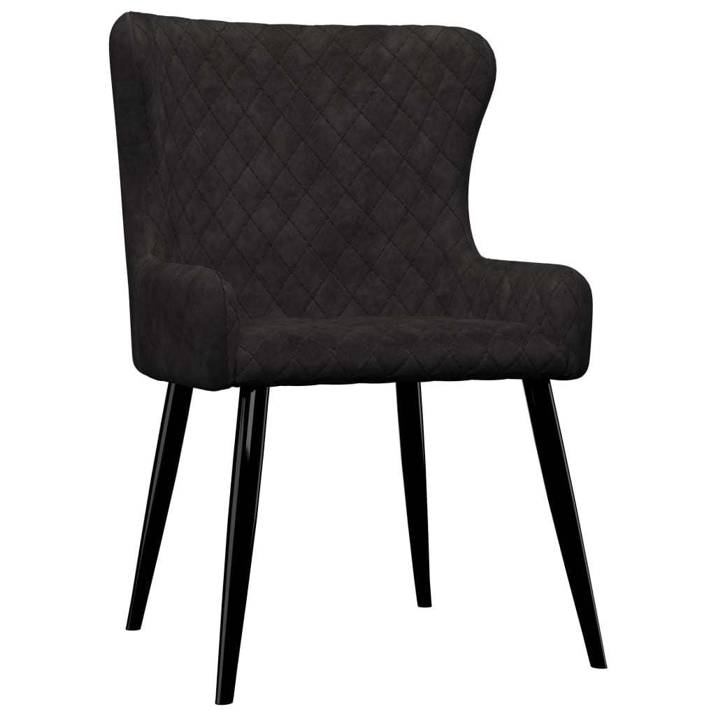 vidaXL Dining Chairs 6 pcs Black Velvet