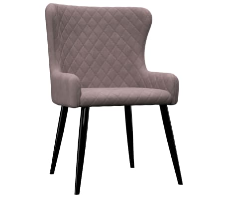 vidaXL Valgomojo kėdės, 6vnt., rožinės spalvos, aksomas