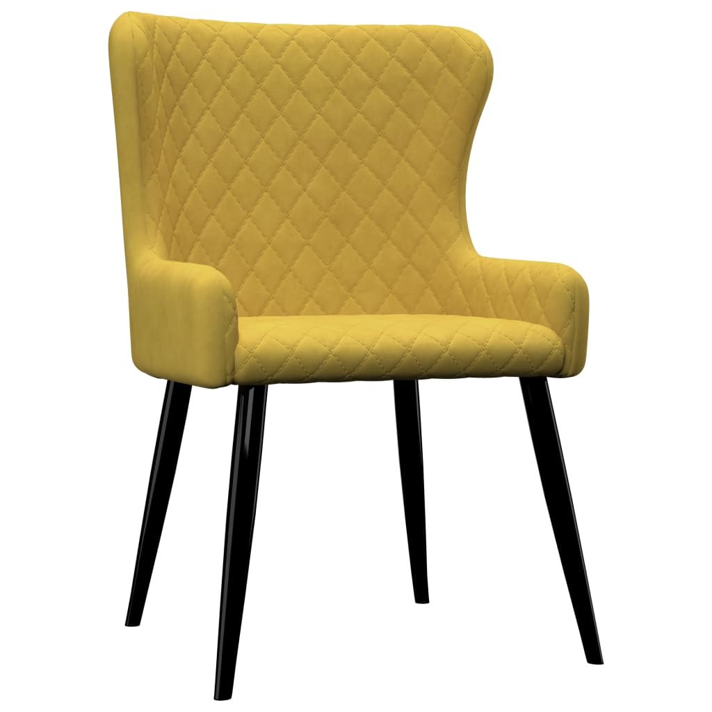vidaXL Krzesła jadalniane, 4 szt., żółte, aksamitne