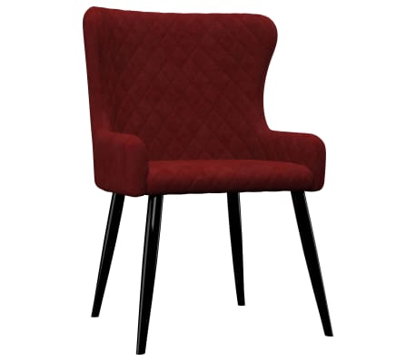 vidaXL Sillas de comedor 4 unidades terciopelo rojo